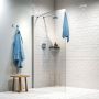 Sealskin Hooked inloopdouche type A3 200 x 140 cm met 6 mm helder veiligheidsglas met antikalk coating zilver hoogglans - Thumbnail 2