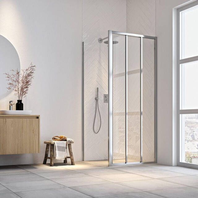 Sealskin Hooked Zijwand voor schuifdeur 90x200 cm 6 mm helder veiligheidsglas met antikalklaag chroom CCX010906265100