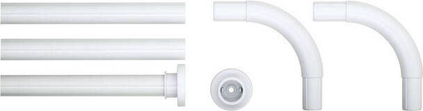 Sealskin Seallux Douchegordijnstang Combi set. Ø 28 mm Aluminium Wit voor 90x90. 90x90x90 of 80x170 cm 276669010
