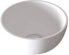 Sjithouse Furniture Opbouwkom rond 20cm model Ice Solid Surface mat wit 3OP20091SS