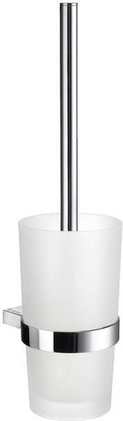 Smedbo Air WC-borstelgarnituur 11.9x38cm ophangen Massief messing Chroom Mat glas AK333 - Foto 1