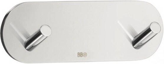 Beslagsboden Designhaak Dubbel mini Gepolijst RVS 90x30 mm