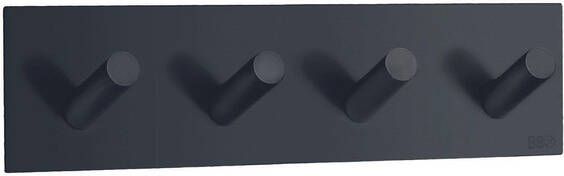Smedbo Beslagsboden Handdoekhouder 18x4.5x3cm zelfklevend RVS Mat zwart BB1096