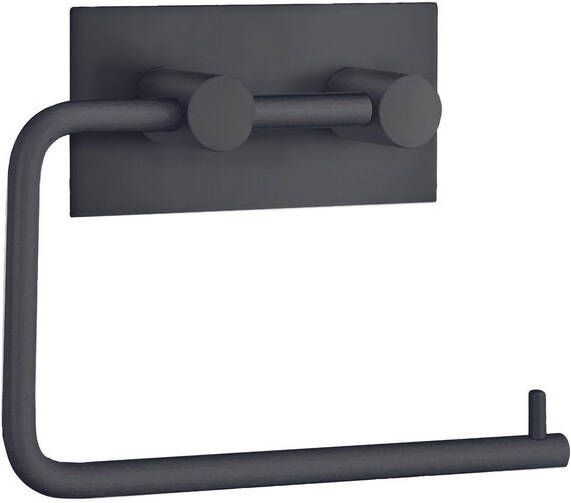 Smedbo Beslagsboden Toiletrolhouder 13.4x10.5cm zelfklevend RVS Mat zwart BB1098