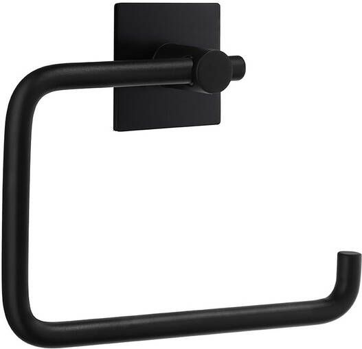 Smedbo Toiletrolhouder met Vierkante Bevestigingsplaat Beslagboden Zwart Edelstaal 10x13 6x3