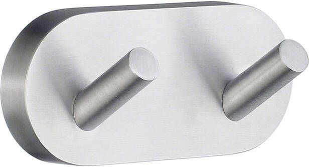 Smedbo Home Handdoekhouder 9x4x4.1cm zelfklevend boren Massief messing Mat Chroom HS356