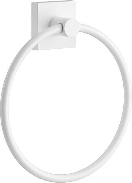 Smedbo House Handdoekring 17x17cm mat wit RX344