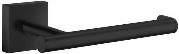 Smedbo House Toiletrolhouder 15.2x4.5x8.5cm zelfklevend boren Massief messing Mat Zwart RB3411