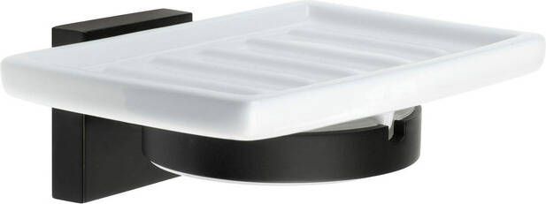 Smedbo House Zeepschaal 12x8cm wandmodel mat zwart porselein RB342P