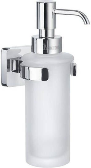 Smedbo Ice Zeepdispenser 6.5x18.6x11cm zelfklevend boren Massief messing Chroom Porcelein OK369