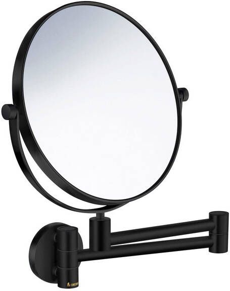 Smedbo Outline Cosmeticaspiegel 20x20cm ophangen Massief messing Mat Zwart FB438
