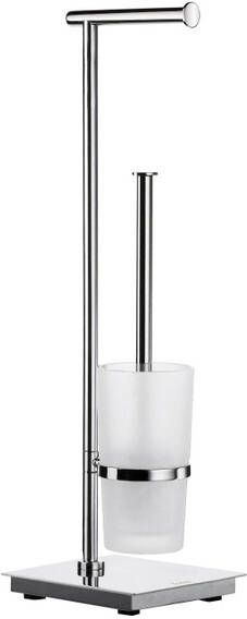 Smedbo Outline Lite toiletrolhouder met toiletborstelhouder vierkant FK603 glans chroom