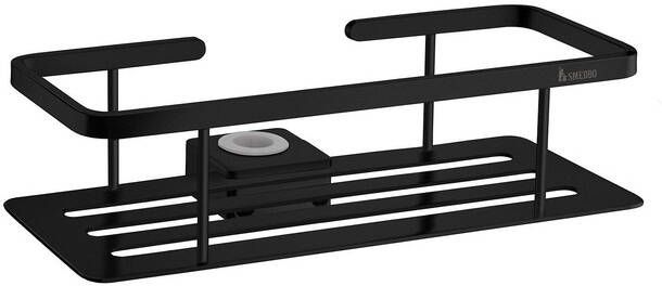 Smedbo Design draadkorf met bodemplaat toepasbaar op douche glijstang mat zwart