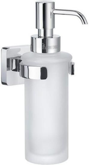 Smedbo Ice Zeepdispenser 6.5x18.6x11cm zelfklevend boren Massief messing Chroom Porcelein OK369