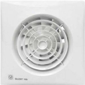 SOLER&PALAU Soler&amp Palau muurventilator 257m3 h 230V 29W aansluitklem instelbaar met klep lichtnet hxb 214x214mm inbouw 95mm wit IP45