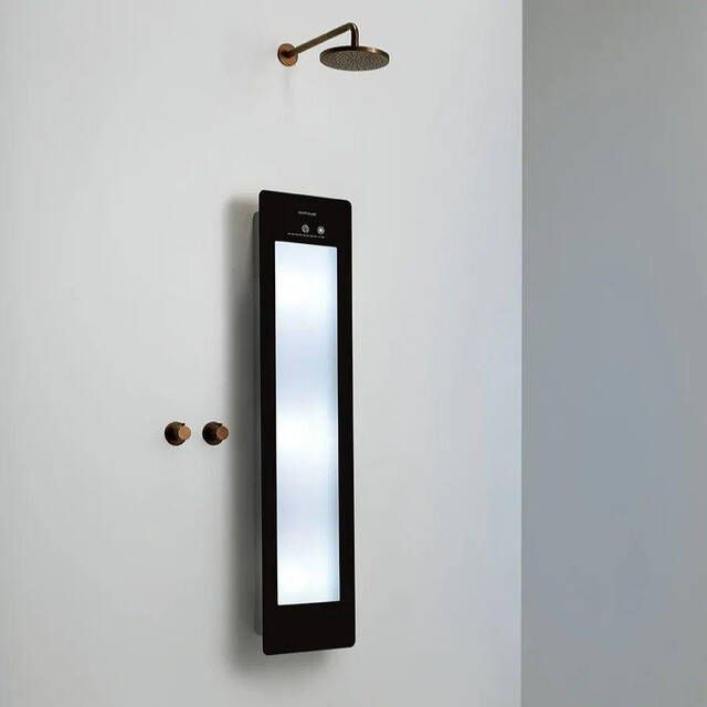 Sunshower Round Medium Plus infrarood + UV licht opbouw incl. Wandbeugel 140x33x12cm Black M0600-M0102-SML0700