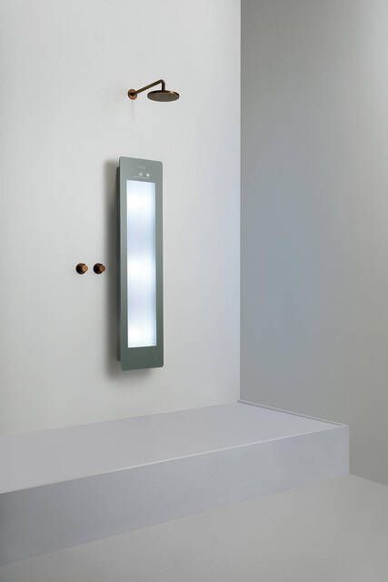 Sunshower Round Medium Plus infrarood + UV licht opbouw incl. Wandbeugel 140x33x12cm Organic Grey M0600-M0103-SML0700