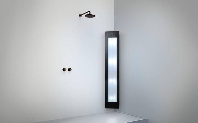 Sunshower Round Plus L infrarood + UV licht opbouw incl. installatieset hoek 185x33x25cm full body Black L0600-L0102-SML0800