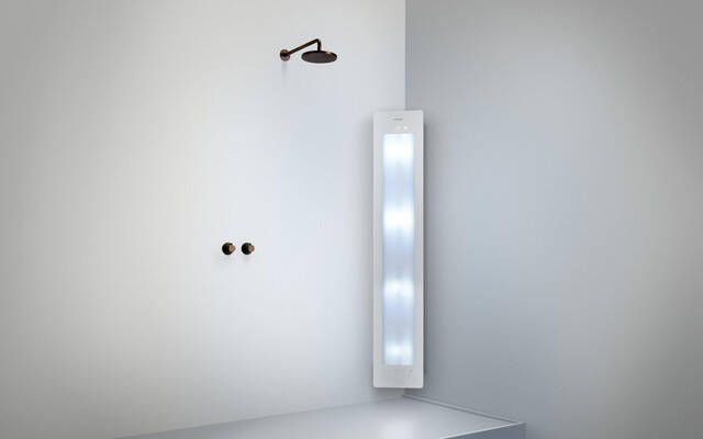 Sunshower Round Plus L infrarood + UV licht opbouw incl. installatieset hoek 185x33x25cm full body White L0600-L0101-SML0800