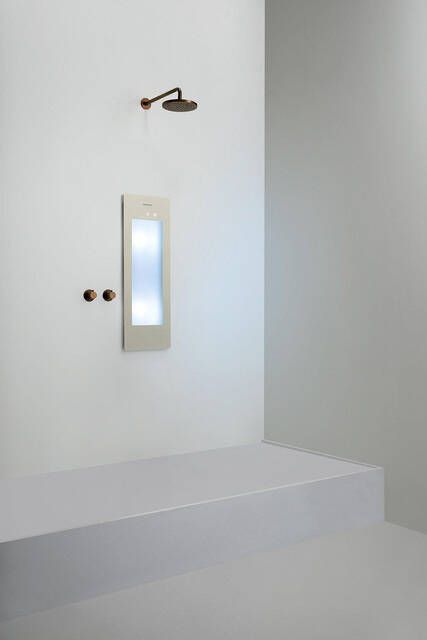 Sunshower Round Small Plus infrarood en UV licht inbouw 95x33x10cm inclusief 5 jaar garantie Sand White S0600-S0106-SW769631