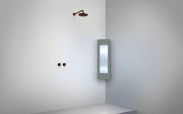 Sunshower Round Small Plus infrarood en UV licht opbouw incl. installatieset hoek 95x33x25cm inclusief 5 jaar garantie Grey S0600-S0103-SML0800-SW769631