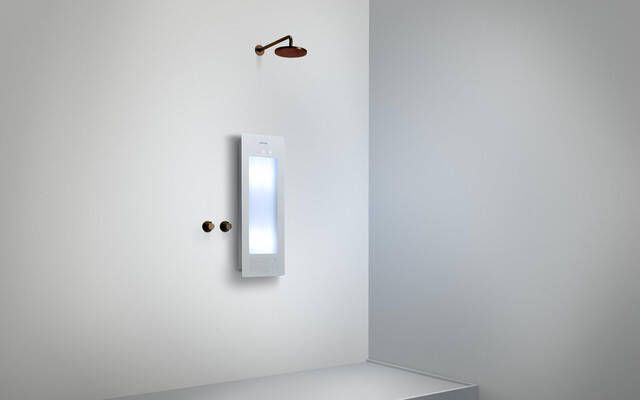 Sunshower Round Small Plus infrarood en UV licht opbouw incl. wandbeugel 95x33x12cm inclusief 5 jaar garantie White S0600-S0101-SML0700-SW769631