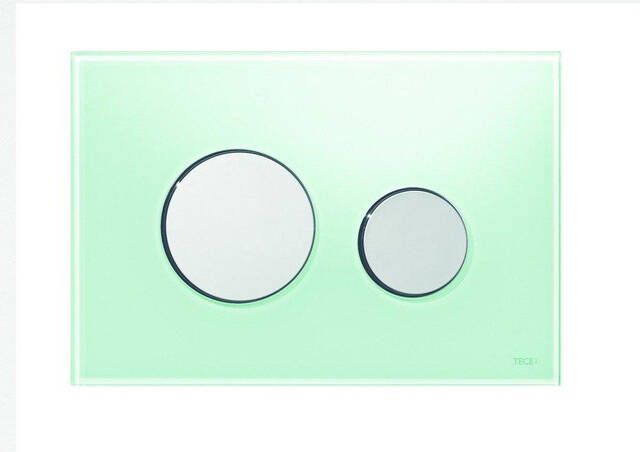 TECE Loop bedieningsplaat glas mintgroen toetsen glanzend chroom