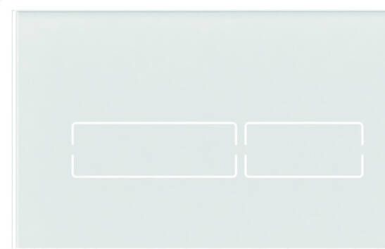 TECE Square WC Bedieningsplaat - Glas, Dubbele Spoeling, Bediening Van Boven Of Voor - Wit