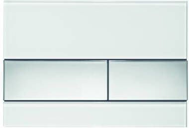 TECE Square wc-bedieningsplaat voor duospoeling met toetsen glanzend chroom 22 x 15 x 1 cm wit