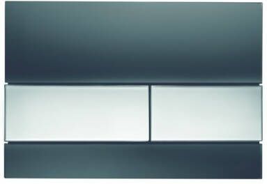 TECE Square wc-bedieningsplaat voor duospoeling met toetsen glanzend chroom 22 x 15 x 1 cm zwart