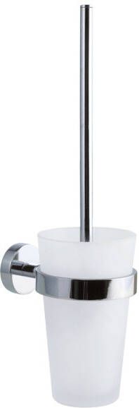 tesa Smooz Toiletborstel 12x30x12cm zonder boren Zelfklevend Verchroomd Metaal chroom wit 40316-00000-00