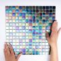 The Mosaic Factory Amsterdam mozaïektegel 32.2x32.2cm wand en vloertegel Vierkant Glas Black hologram glans GMP104 - Thumbnail 1