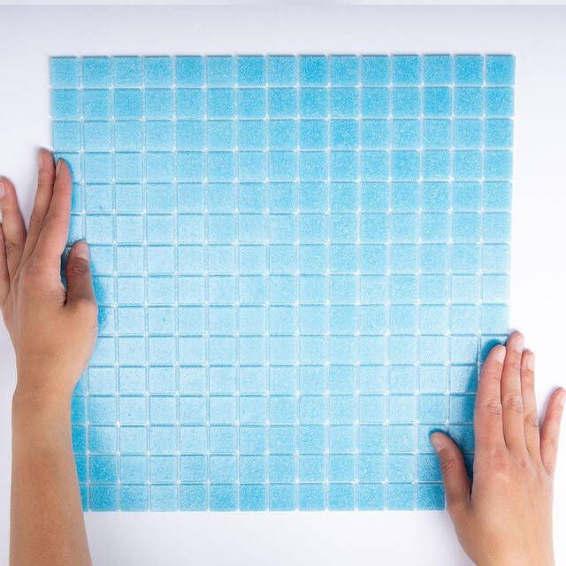 The Mosaic Factory Amsterdam mozaïektegel 32.2x32.2cm wand en vloertegel Vierkant Glas Blue Mat GM10