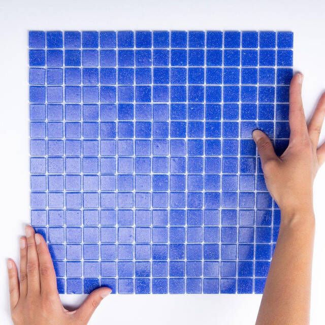 The Mosaic Factory Amsterdam mozaïektegel 32.2x32.2cm wand en vloertegel Vierkant Glas Dark Blue Mat GM12