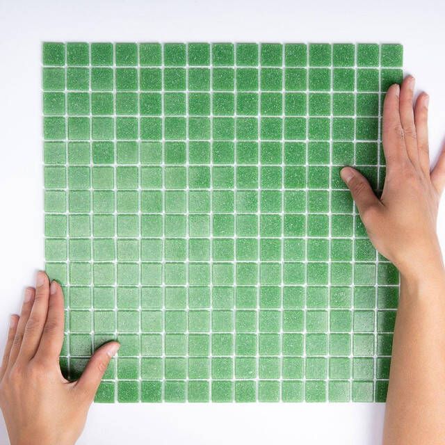 The Mosaic Factory Amsterdam Basic Quartz Glas mozaïektegel 2x2cm Green - Foto 1