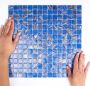 The Mosaic Factory Amsterdam mozaïektegel 32.2x32.2cm wand en vloertegel Vierkant Glas Medium Blue glans GMG661 - Thumbnail 1