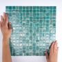 The Mosaic Factory Amsterdam mozaïektegel 32.2x32.2cm wand en vloertegel Vierkant Glas Turquoise glans GMG767 - Thumbnail 1