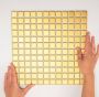 The Mosaic Factory Barcelona mozaiektegel 2.3x2.3x0.6cm vierkant geglazuurd porselein wand mat goud metallic AM23GD - Thumbnail 1