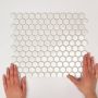 The Mosaic Factory Barcelona mozaïektegel 26x30cm wand en vloertegel Zeshoek Hexagon Porselein White Mat AMH23010 - Thumbnail 1