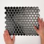 The Mosaic Factory Barcelona mozaïektegel 26x30cm wandtegel Zeshoek Hexagon Porselein Black Glans AFH23317 - Thumbnail 1