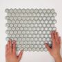The Mosaic Factory Barcelona mozaïektegel 26x30cm wandtegel Zeshoek Hexagon Porselein Soft Grey with Edge Glans AFH23330 - Thumbnail 1