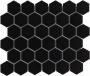 The Mosaic Factory Barcelona mozaïektegel 28.2x32.1cm wand en vloertegel Zeshoek Hexagon Porselein Black Mat AMH13317 - Thumbnail 1