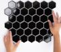 The Mosaic Factory Barcelona mozaïektegel 28.2x32.1cm wandtegel Zeshoek Hexagon Porselein Black Glans AFH13317 - Thumbnail 1