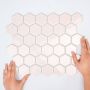 The Mosaic Factory Barcelona mozaïektegel 28.2x32.1cm wandtegel Zeshoek Hexagon Porselein Pink Glans AFH13072 - Thumbnail 1