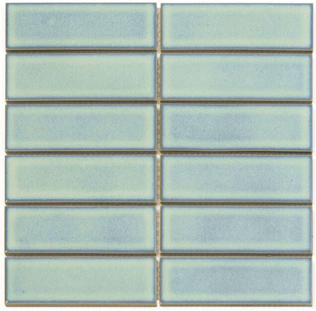 The Mosaic Factory Barcelona mozaïektegel 29.1x29.7cm wandtegel Rechthoek Porselein Turquoise Glans AF45125
