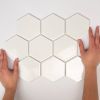 The Mosaic Factory Barcelona mozaïektegel 9.5x11x0.65cm wandtegel voor binnen en buiten hexagon porselein wit geglazuurd AFH95051 online kopen