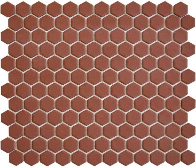 The Mosaic Factory Hexagon mozaïektegel 26x30cm wand en vloertegel Zeshoek Hexagon Porselein Terra Cotta Mat HM23012