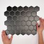 The Mosaic Factory London mozaïektegel 28.2x32.1cm wand en vloertegel Zeshoek Hexagon Porselein Black Mat LOH1017 - Thumbnail 1