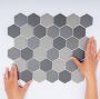 The Mosaic Factory London mozaïektegel 28.2x32.1cm wand en vloertegel Zeshoek Hexagon Porselein Dark Grey mix Mat LOH10MIX1 - Thumbnail 1