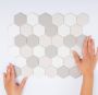 The Mosaic Factory London mozaïektegel 28.2x32.1cm wand en vloertegel Zeshoek Hexagon Porselein White mix Mat LOH10MIX2 - Thumbnail 1